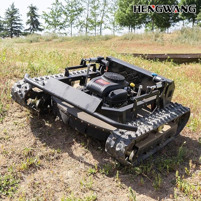 Robotic Remote Control Lawn Mower 22HP 65° Climbing Adjustable Mowing Height Track Drive All Terrain Grass Cutter Yard Mower (HW 608 90L)