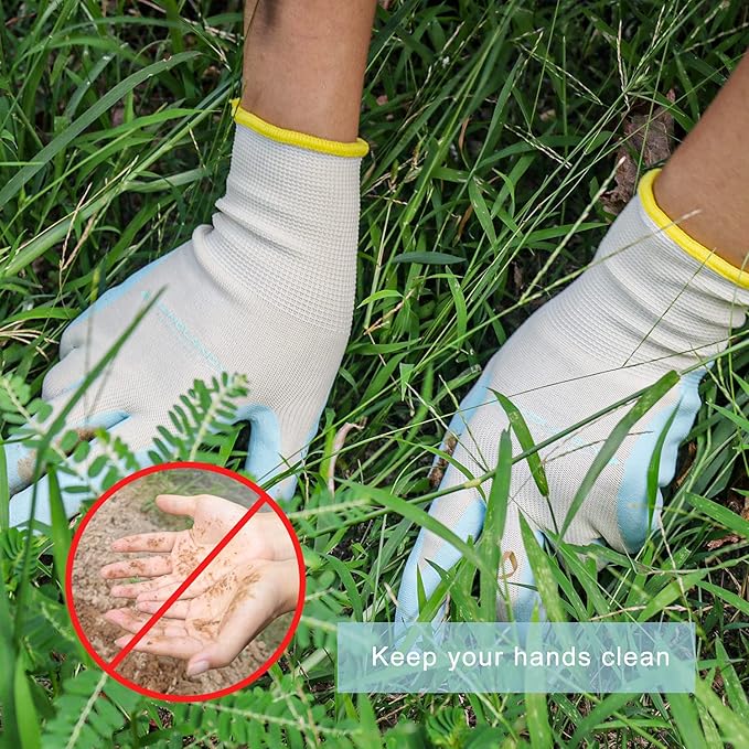 HLDD HANDLANDY Gardening Gloves for Women, Womens Work Gloves with Foam Nitrile Coating, 6&3 Pairs Garden Gloves DIY Gloves