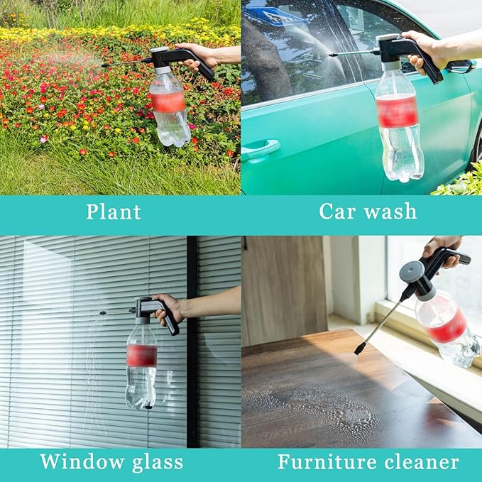 electric sprayer, watering can,garden sprayer you may never have seen, Cola bottle for direct use, USB fast charging with adjustable spout for gardening, Yard, Cleaning