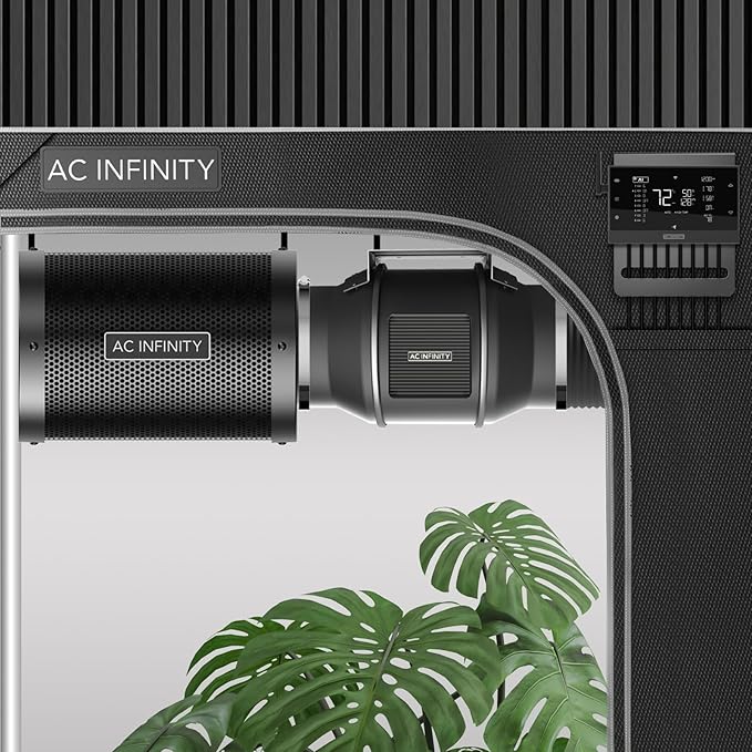 AC Infinity Air Filtration PRO Kit 6”, AI Controller with WiFi App Control & Auto Level Adjusting, Inline Fan, Carbon Filter, Ducting, Ventilation System for Grow Tents, Hydroponics, Indoor Gardening