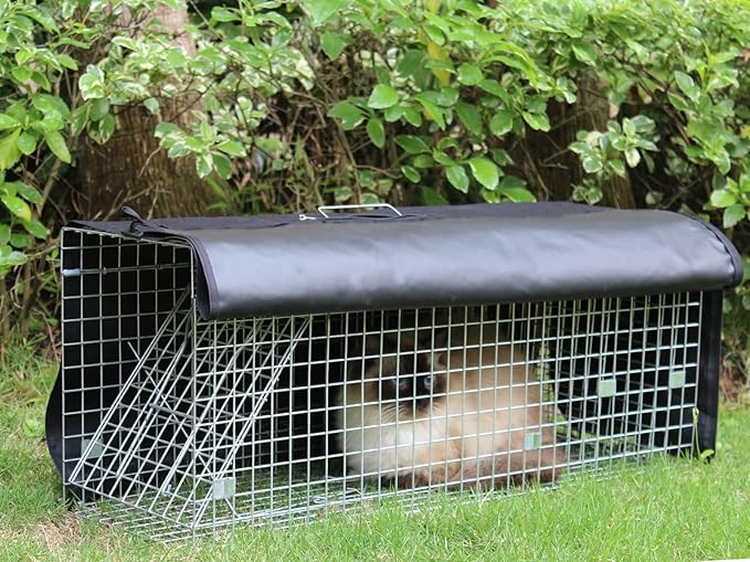 Deblue Trap Cage Cover, Cage Covers for Small Animal Trap Cage, Feral Cat Trap Covers for 1 Door Humane Animal Trap Cage 32 x 10 x 12 inches - (Only Cover)