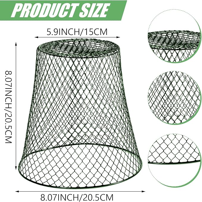 10 Pcs 8inch Chicken Wire Plant Covers Wire Garden Cloches Chicken Wire Cloche Plant Protector Metal Heavy Duty Garden Plant Cloche for Keeping Bunnies Chicken Squirrels Birds Other Out