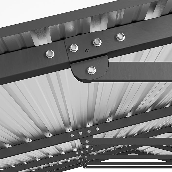 20x20 FT Metal Carport, Heavy Duty Car Port Canopy with Galvanized Steel Roof & Frame, Oversized Metal Carport Kit, Outdoor 2 Car Garage, Steel Car Shelter for Car, Boat, Truck, Dark Gray