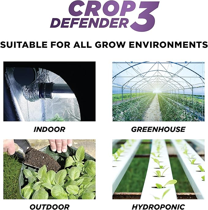 Grower's Ally Crop Defender 3 Concentrate 1 gal | Natural, Safe & Organic Insecticide & Fungicide Control for Plants - Powdery Mildew, Spider Mites & Russet Mite Killer