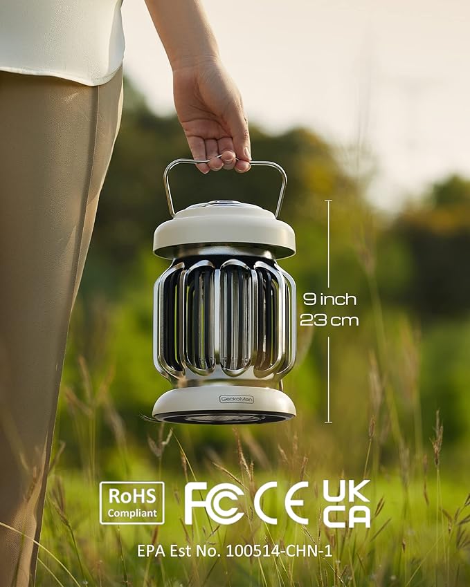 GeckoMan Hybrid Spectrum, Dusk-to-Dawn Bug Zapper Outdoor Bug Zapper Indoor Bug Zapper Mosquito Repellent Outdoor Patio Mosquito Zapper Fly Zapper Fruit Fly Trap for Indoors Killer with Light Sensor