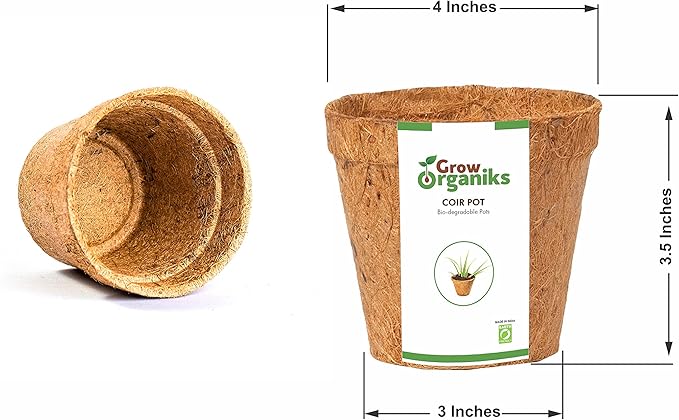 (4 Inch, 12 Pack Coco Coir Plant Pots, Biodegradable Peat Pots for Seed Starter & Seedling Kit, Small Plant Pots Germination, Mini Planter Cups for Indoor, Outdoor, Organic Planting