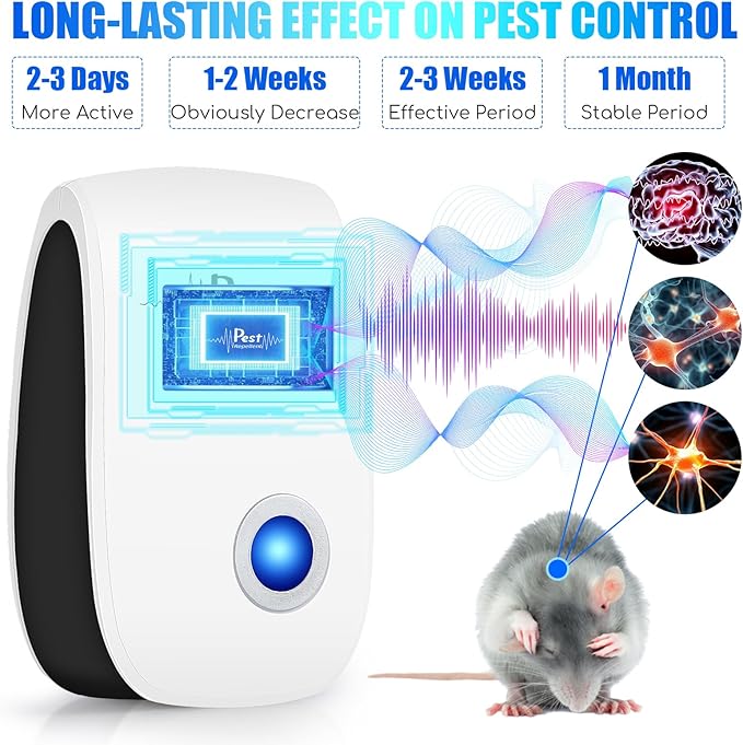10 Packs 2025 Ultrasonic Pest & Insect Repeller Indoor, Rodent Mouse Repellent Ultrasonic Plug in, Repellent Control for Rodent, Mouse, Mice, Rat, Roach, Bugs, Mosquito, Spider, Ant