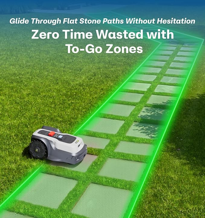 T1200Pro Robot Lawn Mower Wire Free, RTK+Vision Ride-on Edge Mapping Mowing for 0.35 Acre Yard, AI Obstacle Avoidance, APP Multi-Zone Management, Automatic Robotic Lawnmower Handle 20° Slope
