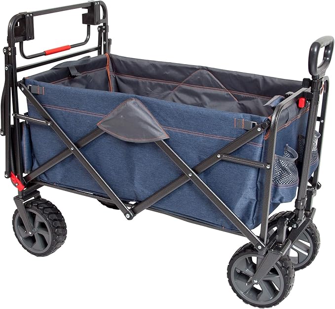 Mac Sports Push Pull Wagon Denim Blue