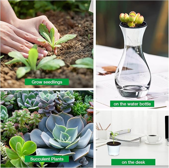 Nursery Pots, 100 Pack 2.8 inch Plastic Plant Pots, Small Flower Pots for Succulents, Seedlings, Flowers, Transplanting(White)