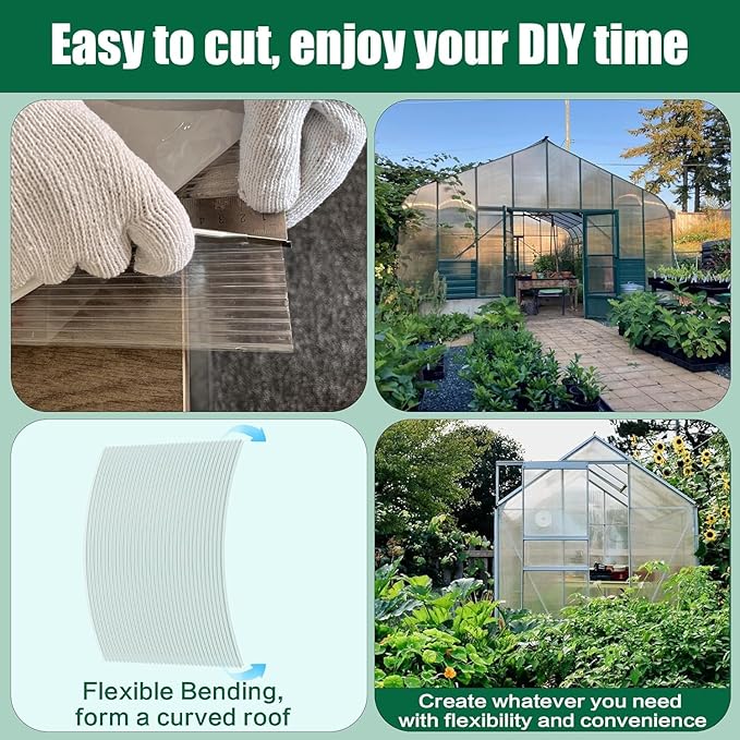24Pack Clear Polycarbonate Greenhouse Panels,Twin-Wall Polycarbonate Sheets for Roofing,Greenhouses ,Weather Resistant for Roof, Siding, and Sunroom( 4ftx2ftx0.16in)