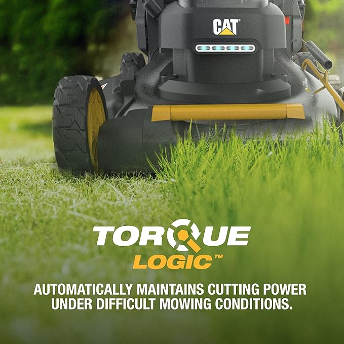 Cat DG671 60V 21” Self-Propelled Cordless Lawn Mower 3-In-1 Cutting Modes, Brushless Battery Lawn Mower with TorqLogic, Easy-Adapt Self-Propelled Lawn Mower – Battery & Charger Included