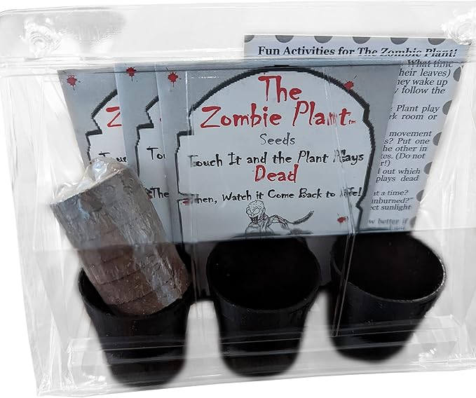 Zombie Plant Greenhouse Grow Kit - Touch It and Watch It Play Dead - Unique Grow Kit to Cultivate a Fun Indoor Plant That Revives in Minutes - Cool Plants and Great for Housewarming Gifts