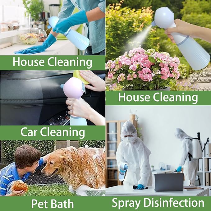 electric sprayer, electric spray bottle, long battery life, portable, USB charging, continuous spray bottle, watering can indoor plants, suitable for gardening and courtyard (blue)