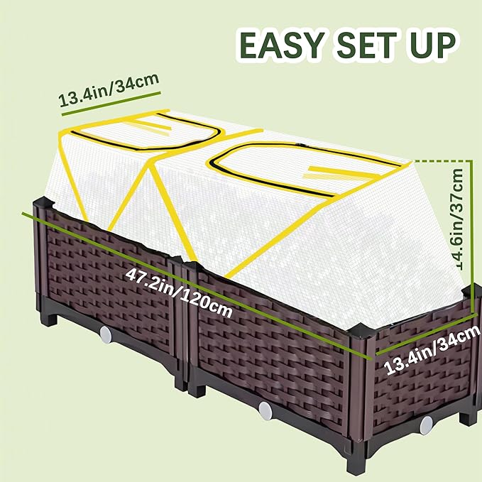 47.2" *14.6" *13.4" Foldable Garden Accelerator Plants Cover Freeze Protection for Raised Bed, Mini Greenhouse Cover with Two Air Hole, Frost Cover for Plant Vegetable Seedling Protector