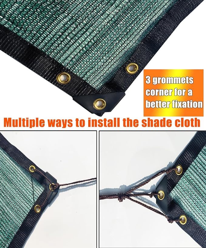 E.share 40% Shade Cloth for Garden, 20 Ft X 24 Ft Sun Shades Outdoor Patio with Grommets for Plant Covers,Porch Screen,Pergola Shade Cover,Greenhouse,Green