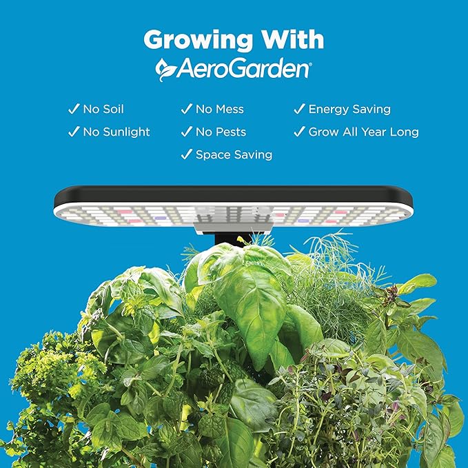 AeroGarden Harvest 2.0, Indoor Garden Hydroponic System with LED Grow Light, Holds up to 6 AeroGarden Pods, Green
