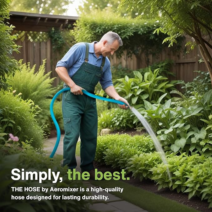 Aeromixer THE HOSE - 3/4 Inch Garden Hose 25Ft, Kinkless Commercial Garden Hoses, Heavy Duty Industrial Water Hoses for Outdoors, 650 PSI High-Pressure Watering Tool for Farming and Gardening