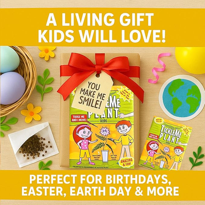 TickleMe Plant Get Well Soon Kit (1 Pack) – Grow A Tickle Me Plant That Reacts to Touch – Leaves Fold Up When You Tickle Them – Full Grow Kit of Sensitive Plants Seeds for Kids to Grow Indoors