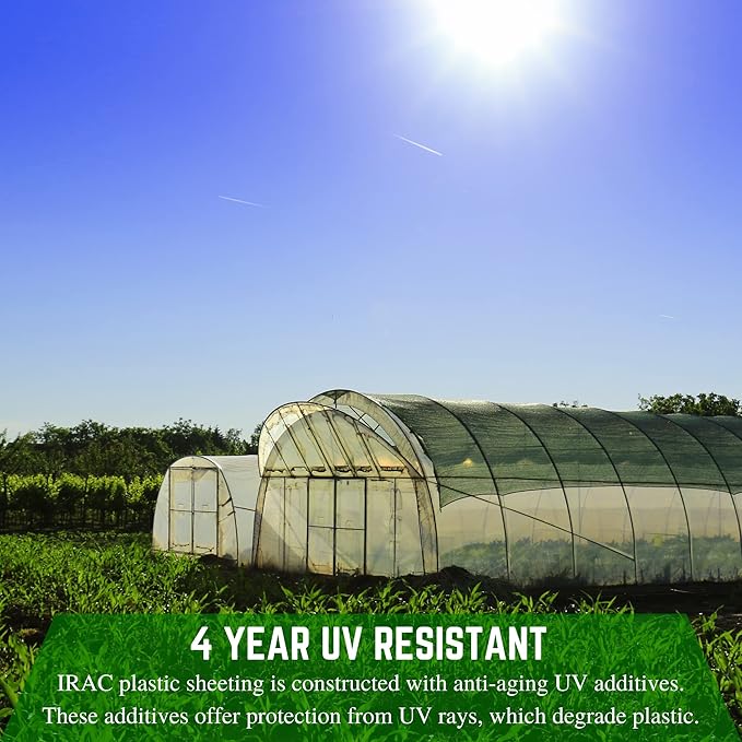 Farm Plastic Supply - Clear IRAC Greenhouse Plastic Sheeting - 6 Mil - (40' x 20') - 4 Year UV Resistant Infrared Anti-Condensate Green House Covering Thermal Greenhouse Plastic 6 mil
