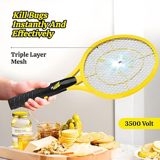 ZAP IT! Bug Zapper Battery Powered (2xAA Included) Bug Zapper Racket, 3,500 Volt