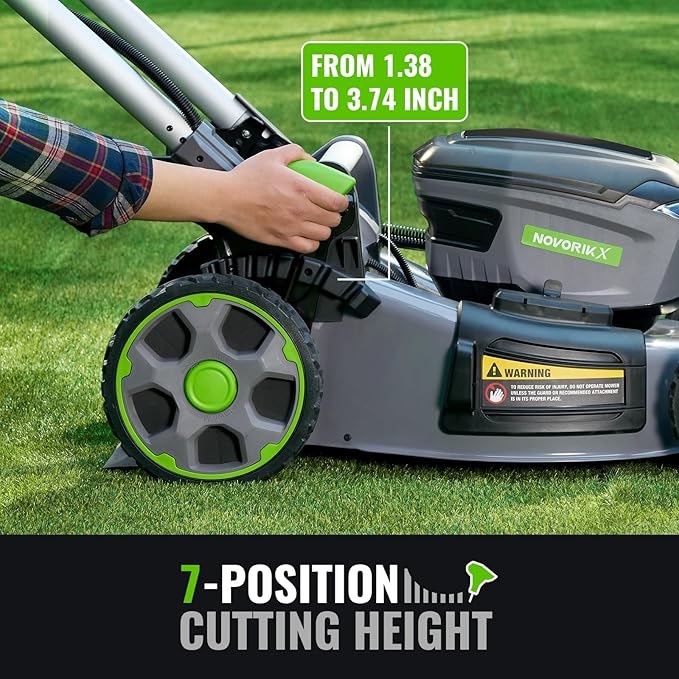Electric Lawn Mower, Self-Propelled Lawn Mower Cordless (60V 21”), 65 Min Long Runtime with 2X5.0Ah Batteries, Rapid Charger and LED Headlight