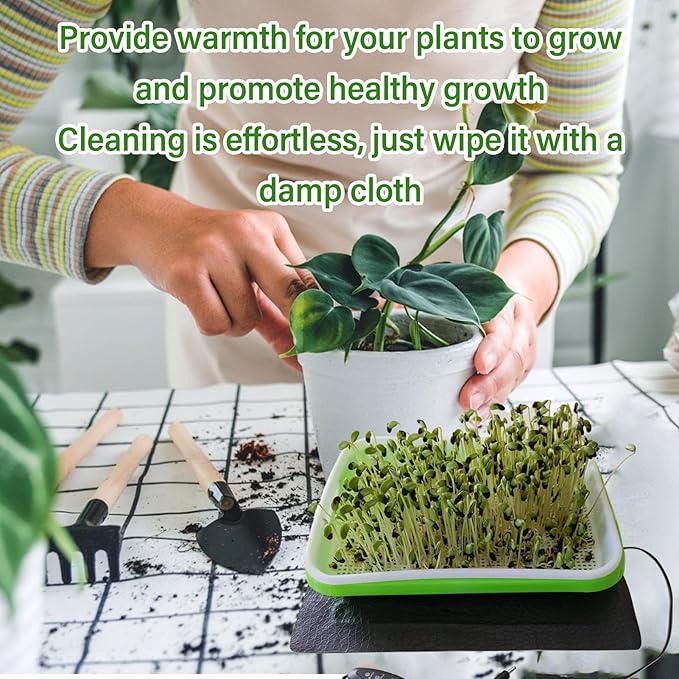 Seeding Heat Mat, Hydroponic Heating Pad with 3 Gear Temperature Adjustment, Heat Mat for Indoor Hydroponic Plant Germination (1522)