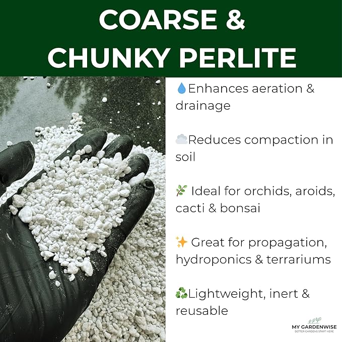 Perlite for Plants, Coarse and Chunky Horticultural Perlite, Organic Perlite for Gardening Indoor & Outdoor, Perlite Bulk Bag, Made in USA (15 quarts)