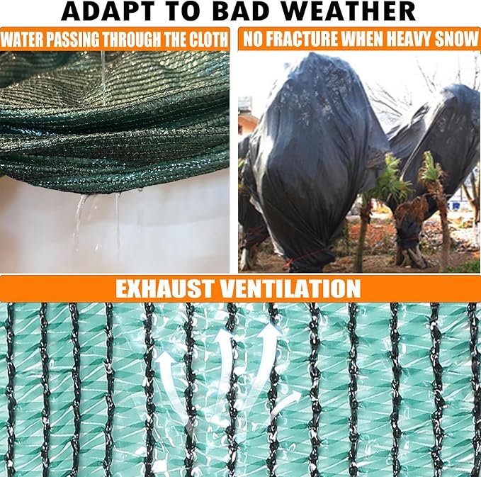e.share 70% Shade Cloth for Garden, 12 Ft X 20 Ft Sun Shades Outdoor Patio with Grommets for Plant Covers,Porch Screen,Pergola Shade Cover,Greenhouse,Green