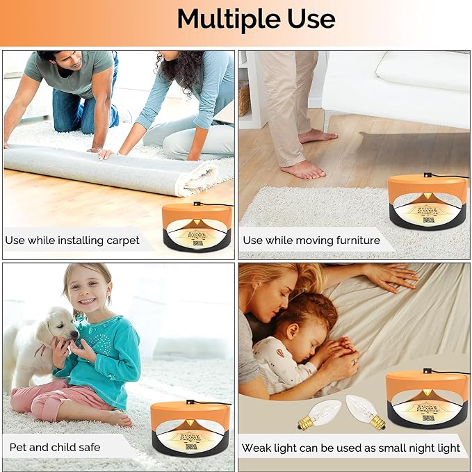 ASPECTEK Sticky Dome Flea Trap, Odorless Glue Trap with 2 Sticky Discs, Effective Bed Bug Killer and Flea and Tick Treatment, Indoor Insect Trap for Bugs, 1 Pack in Orange and Dark Gray