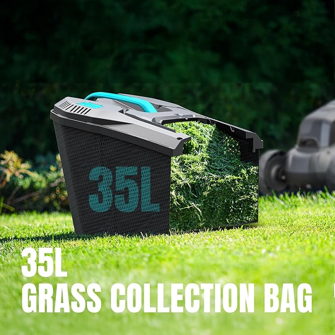 Electric Lawn Mower Cordless, 20V 13 inch Push Lawn Mower with 5-Position Cutting Height Adjustment, 2x4.0Ah Battery and Charger Included