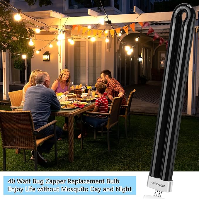 Bug Zapper Replacement Bulbs, 40w Black Light Bulb Compatible with Black Flag Bug Zapper Model BZ-40DX, BZ-40MAX, and BZ-40BLK (1)