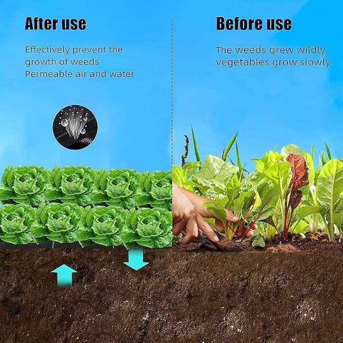 6.5ft x 330ft Premium Weed Barrier Landscape Fabric, 3.2oz Heavy Duty, Weed Control Fabric, High Permeability Good for Flower Bed, Driveway Fabric Ground Cover