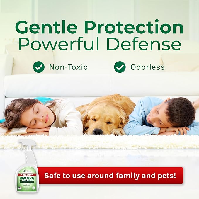 Extra Strength 24 oz Bed Bug & Mite Spray Bundle - Child & Pet friendly - Stain & Odor Free - 66% Stronger Natural Formula (6 Pack)