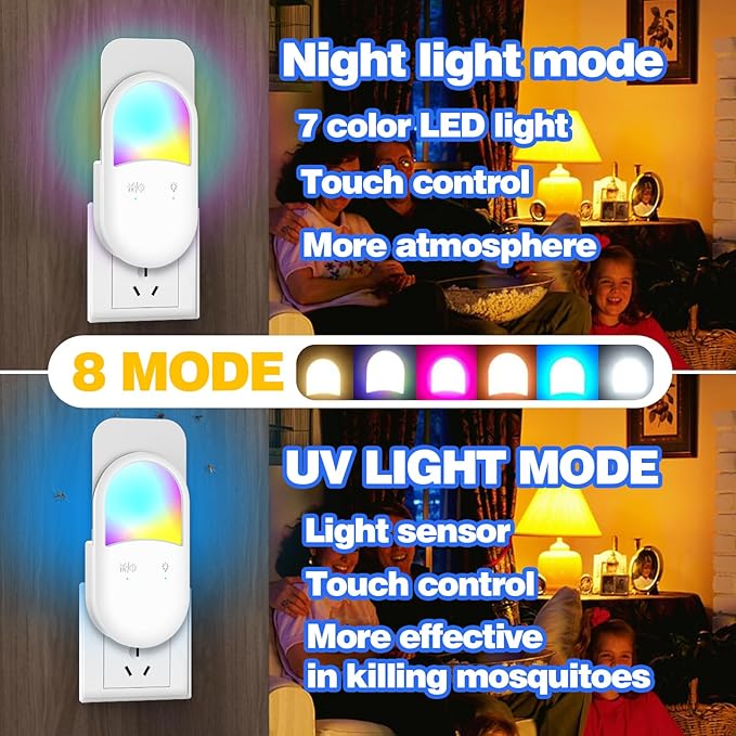Fly Insect Trap,Indoor Plug-in Fly Traps for Flies, Fruit Flies, Moths, and Other Flying Insects,Moths Killer with Night Light (NO Devices + 5 Glue Cards)