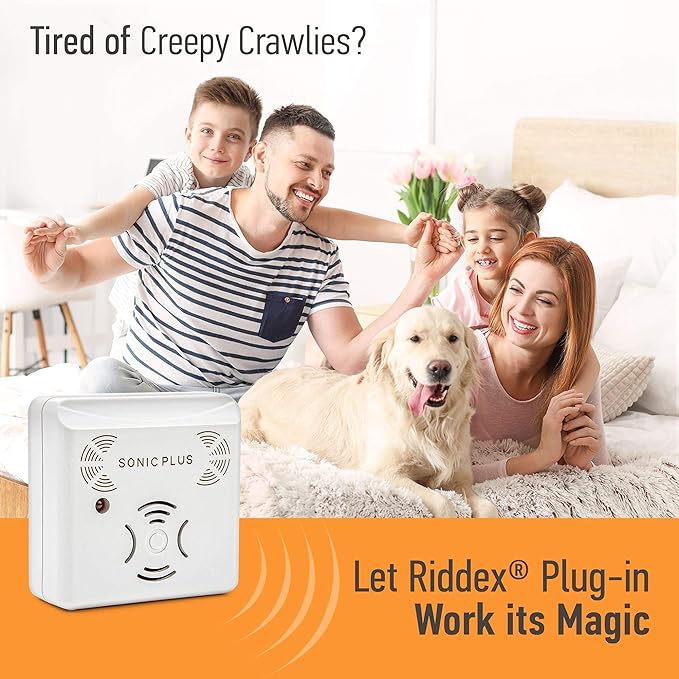 Riddex Sonic Plus Ultrasonic Pest Repeller, Plugs in with extra Outlets Indoor Use - Insect Repellent - Bug Repellents for Home Defense - Protect Against Rodents & Insects, Chemical Free(3 Pack White)