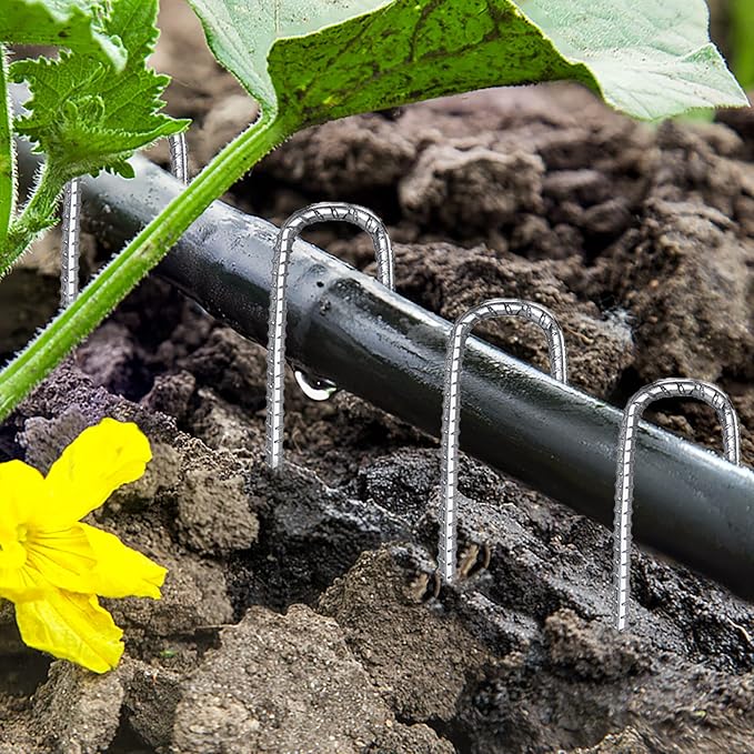 J Hook Rebar Stakes 12 Inch, Ground Stakes for Camping Tent Heavy Duty 10 Pack Rust Proof Coated Metal for Flower Gardens Landscape Fabric Pins Dog Fence
