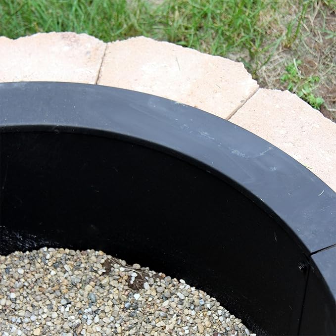Sunnydaze Outdoor Fire Pit Ring - DIY Above or In-Ground Steel Fire Ring Insert - 45-Inch Outer/39-Inch Inner Diameter