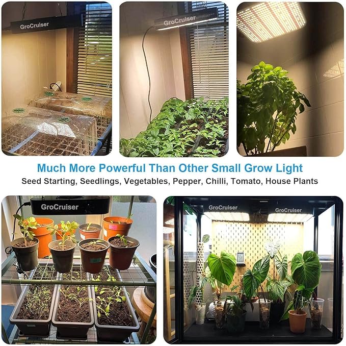 600W Dimmable Grow Light LED, 2025 Upgrade Grow Lights for Indoor Plants Full Spectrum, Plant Growing Lamp for Seed Starting Veg Bloom, Daisy Chain Function and Quiet Built-in Fan