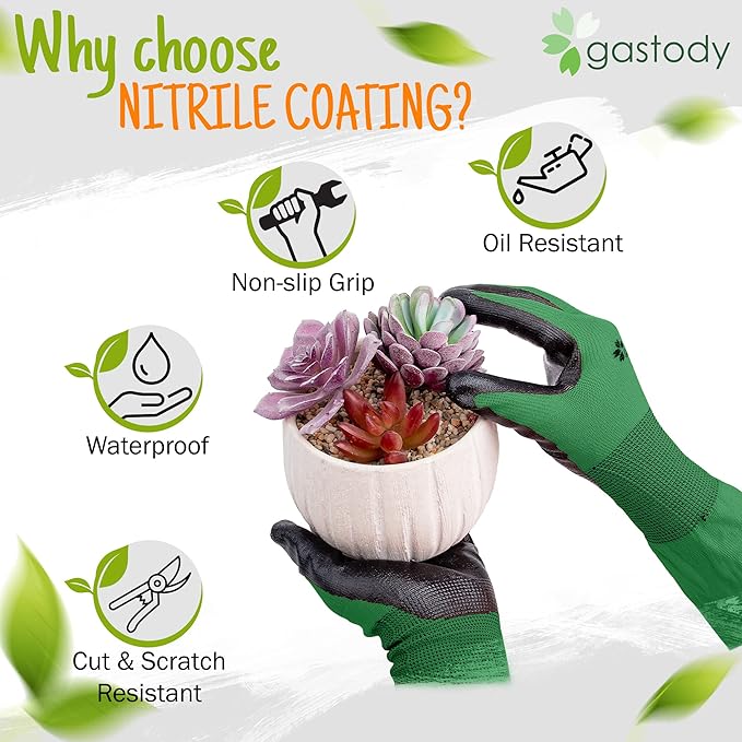 Gastody™ Long Sleeve Gardening Gloves Women and Men - Long Cuff Garden Gloves, Multipurpose Heavy Duty Outdoor and Indoor