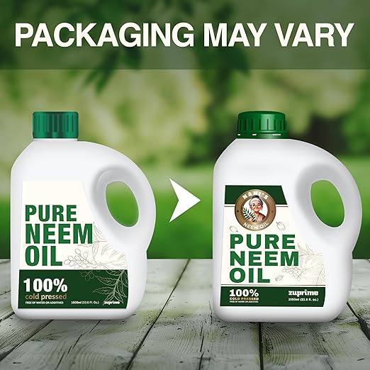 Nani's Pure Neem Oil for Plants Concentrate - Dilute for Use as Organic Neem Oil Spray for Plants, Outdoor & Indoor Use - 100% Cold Pressed - Horticultural Enhanced Plant Health & Shine Need (34 oz)