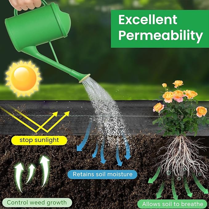 6ftx100ft Garden Landscape Fabric Weed Barrier Fabric Heavy Duty,Weed Blocker Fabric, Geotextile Fabric Under Gravel,Garden Tarp to Prevent Weeds, Landscaping Fabric, Driveway Fabric