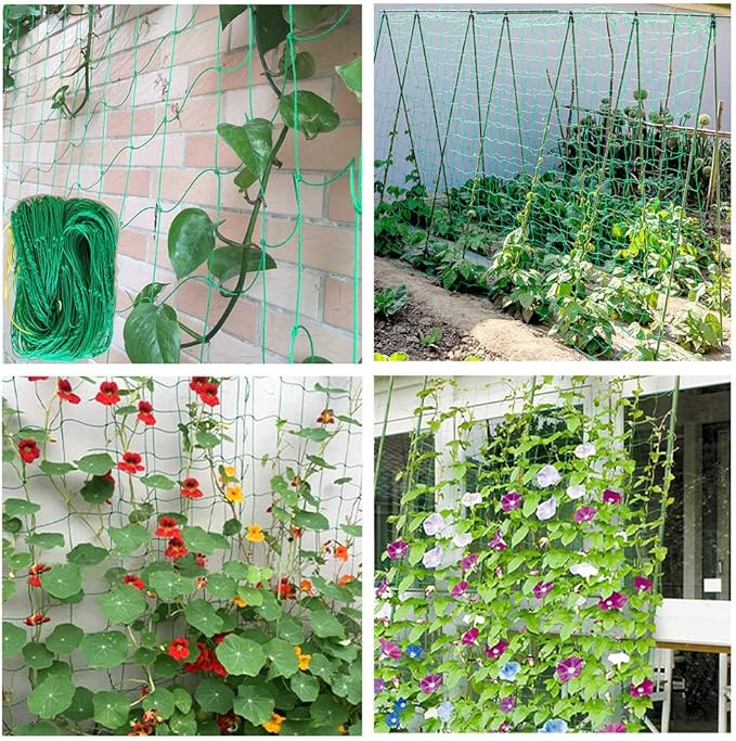 Garden Nylon Mesh Plant Support Trellis Netting Plant Climbing Net for Flower Fruits Vegetables Tomato Plants 5.9Ft x 5.9Ft