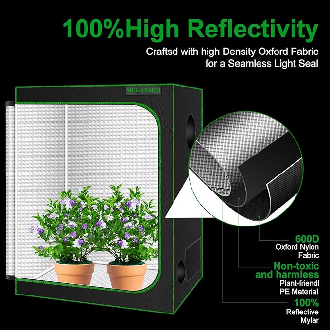 MELONFARM Small Grow Tent for Aerogarden,32”x24”x28” ,Hydroponics Growing System ,Highly Reflective 600D Diamond Mylar Canvas with Ventilation window and Floor Tray for Hydroponic Indoor Plant Growing
