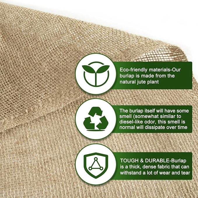 Agfabric Burlap Tree Wrap, 31''x50ft Natural Burlap Fabric Roll for Winter Tree Trunk and Outdoor Plants, Tree Trunk Guards Protect Bark, 100% Jute Plants Bandage for Keeping Warm and Moisturizing