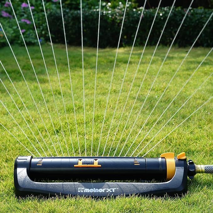 Melnor 65167AMZ XT Turbo Oscillating Sprinkler, 4,500 sq. ft., Quick Connect Bundle, 3-Way Adjustable, Black, Yellow (Pack of 12)