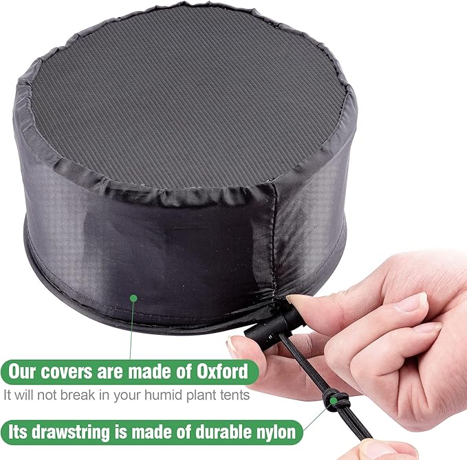 2 Pcs Grow Tents Vent Cover - 6" Dustproof Duct Filter Vent Covers with Elastic Band and Fixed Buckle for Plant Grow Tent Accessories