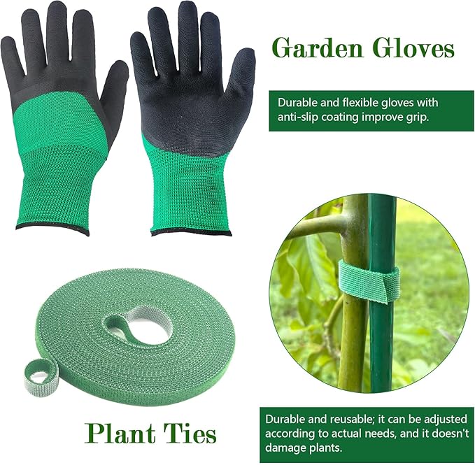 3Pack 18.5" Width Up to 48" Height Adjustable Square Tomato Cages for Garden, Plant Support Stakes for Climbing Vegetable, Tomatoe, Flower, with Twist Ties Snap-On Stake Arms