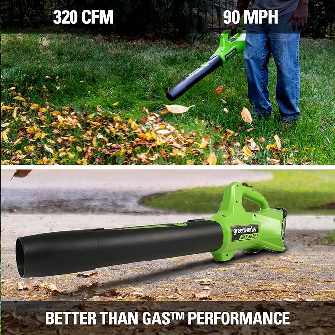 Greenworks 48V (2x24V) Lawn Mower Combo Kit with 20" Steel Deck, 12" String Trimmer, 320 CFM Blower, 10" Fan (500 CFM) – All-in-One Cordless Combo: Ideal for Home Yard Work & Indoor Cleaning