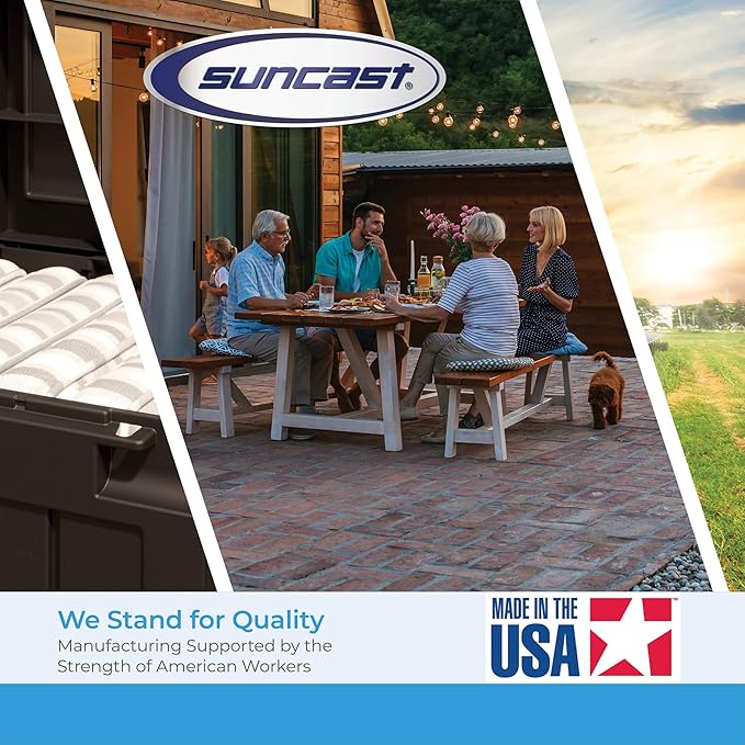 Suncast Vista 7' x 4' Outdoor Storage Shed with Pad-Lockable Double Doors and IllumiVent System, All-Weather Shed for Yard Storage, Brown, Made in The USA